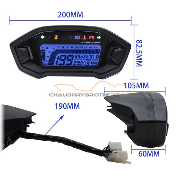 7 COLOUR DIGITAL SPEEDOMETER (DOLPHIN STYLE) chaudhrybrothers.pk