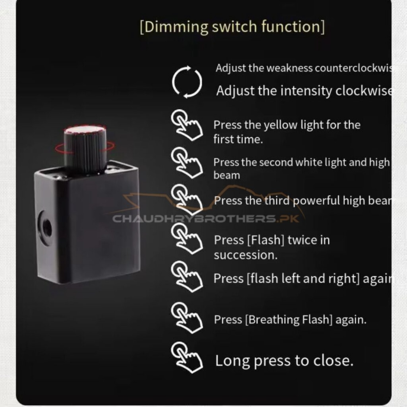 HJG NEW 5+2 LED SMD LIGHTS WITH PROJECTOR LENS-WHITE YELLOW WITH DRL & HARNESS-EXTERNAL-LED-140WATT (EL-42) - Image 7