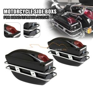 MOTORCYCLE UNIVERSAL SIDE BOXES WITH BREAK LIGHT