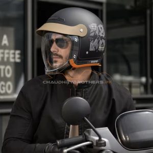 HALF FACE HELMET WITH VISOR