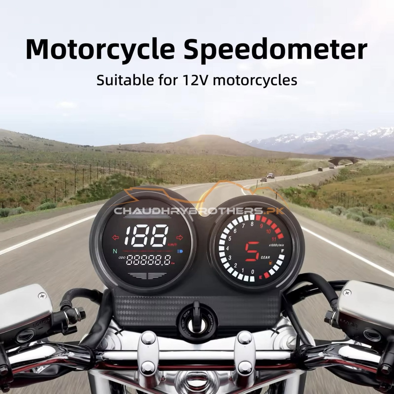 ROUND SHAPE DIGITAL SPEEDOMETER FOR PRIDER & YBR FAMILY (M-08)