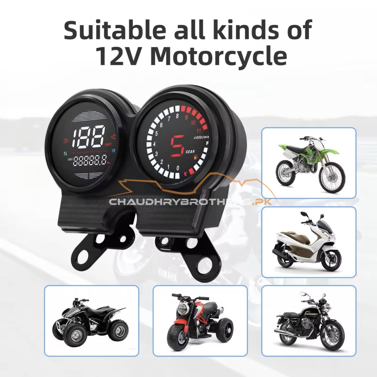 ROUND SHAPE DIGITAL SPEEDOMETER FOR PRIDER & YBR FAMILY (M-08) - Image 6