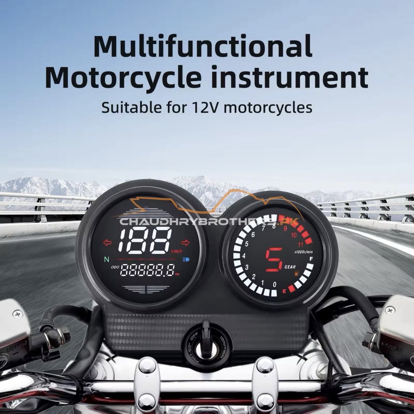 ROUND SHAPE DIGITAL SPEEDOMETER FOR PRIDER & YBR FAMILY (M-08) - Image 7
