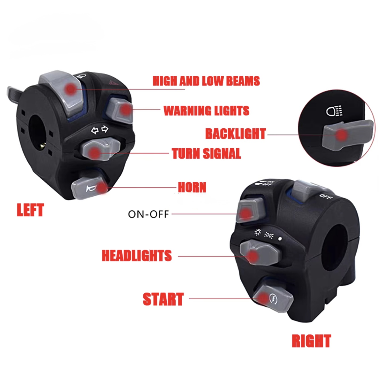 LED BASED HANDLE SWITCH ASSEMBLY WITH HAZARD BUTTON - Image 8