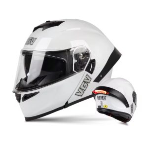 VGV FLIP UP HELMET WITH BACK LED LIGHT (DOT)