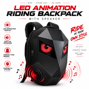 LED EYE ANIMATION RIDING BAG WITH SPEAKERS (BACKPACK)