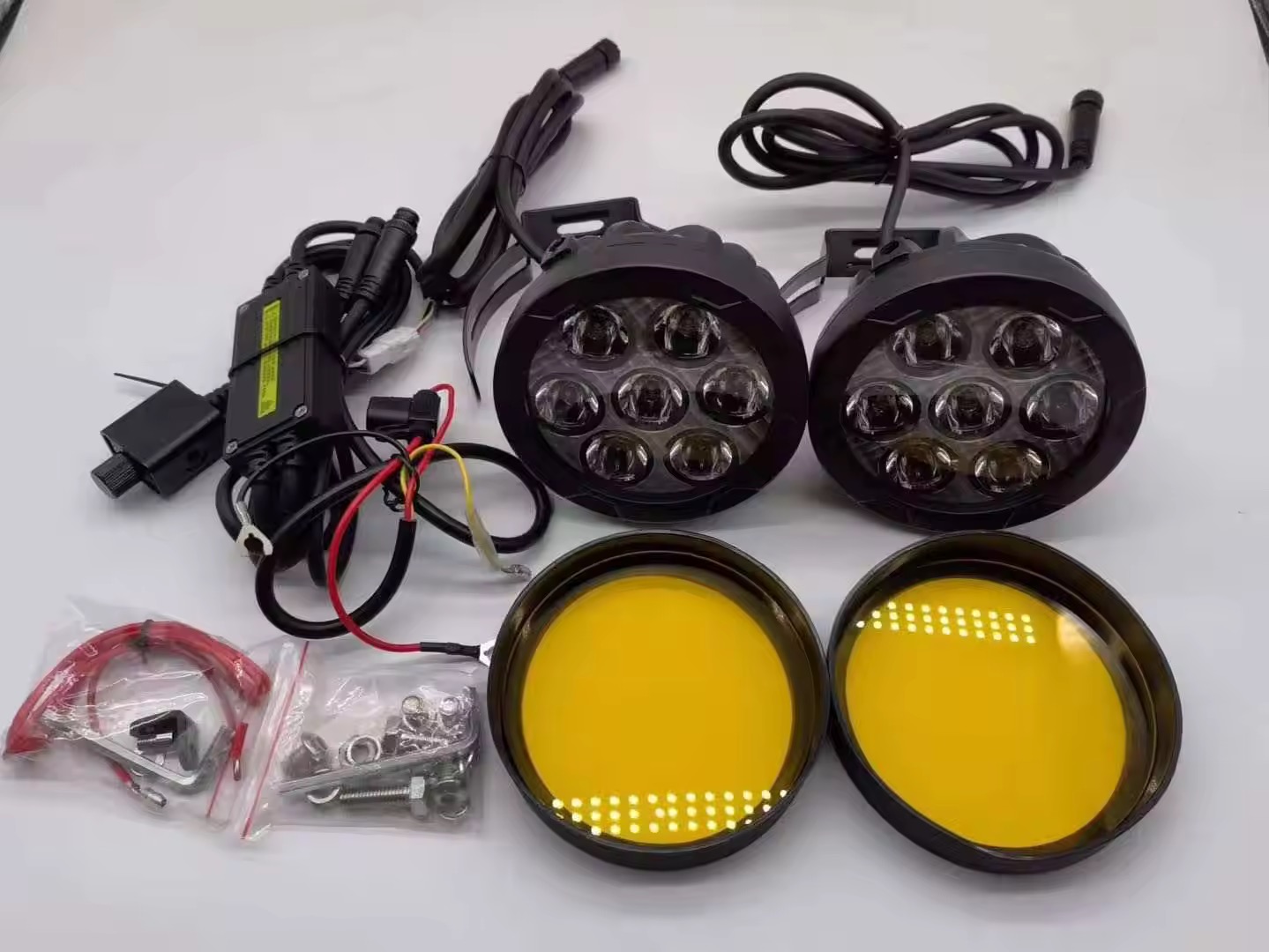 7 LED AUXILIARY LGHTS-HJG-EXTERNAL-REMOVABLE LENS-LED-140WATT (EL-08) - Image 2