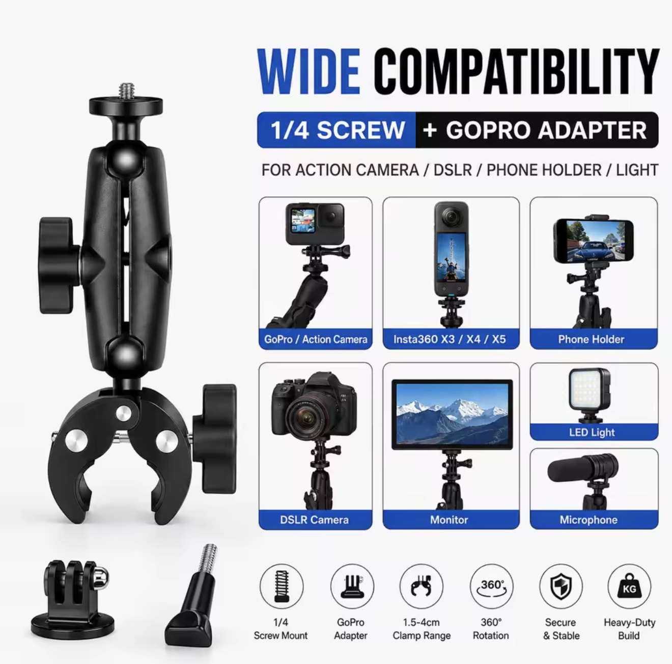 MOTORCYCLE CAMERA MOUNT FOR GOPRO & INSTA360 - Image 4