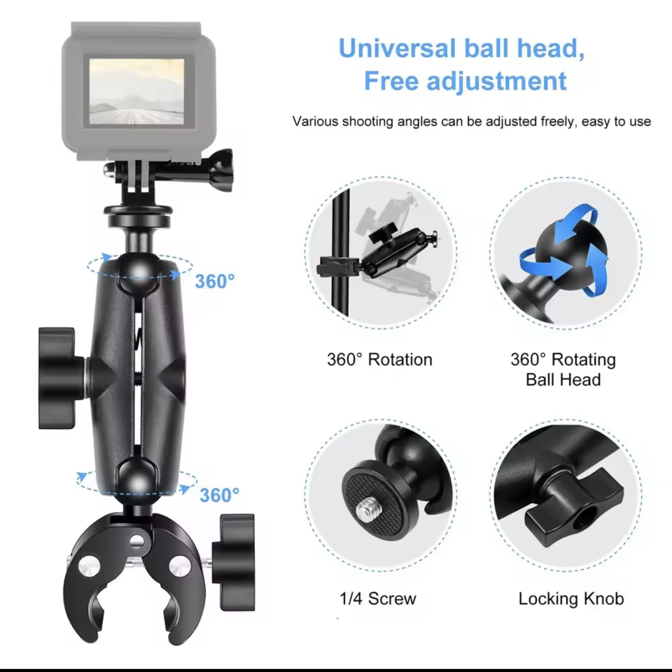 MOTORCYCLE CAMERA MOUNT FOR GOPRO & INSTA360 - Image 7