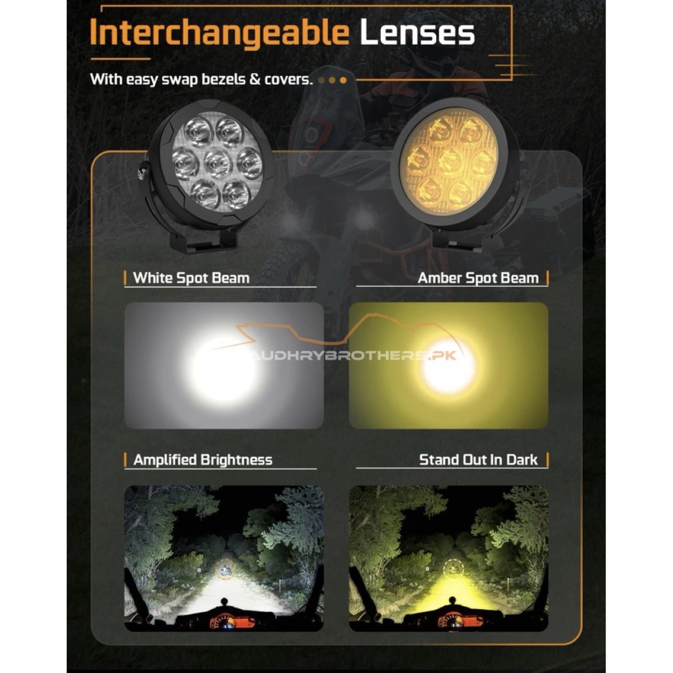 7 LED AUXILIARY LGHTS-HJG-EXTERNAL-REMOVABLE LENS-LED-140WATT (EL-08) - Image 8